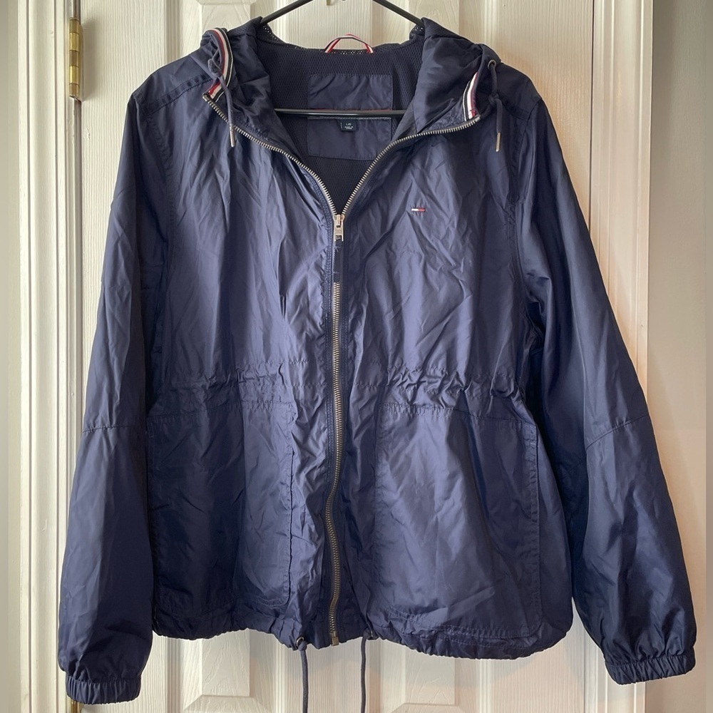 Tommy‎ Hilfiger Blue Windbreaker Jacket Full Zip Large